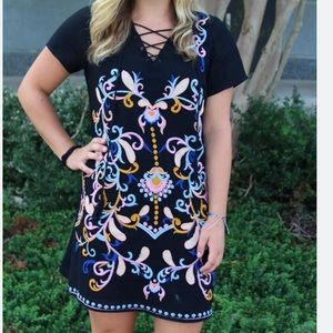 Anthropologie Skies Are Blue Mexican Print Sheath Dress